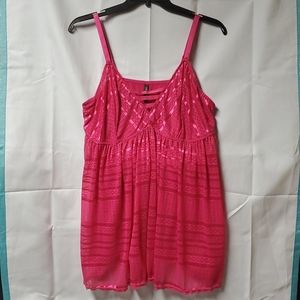 Torrid Hot Pink Lattice Lace Babydoll Size 4